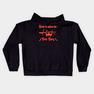 Home is where the bats hanging Kids Hoodie